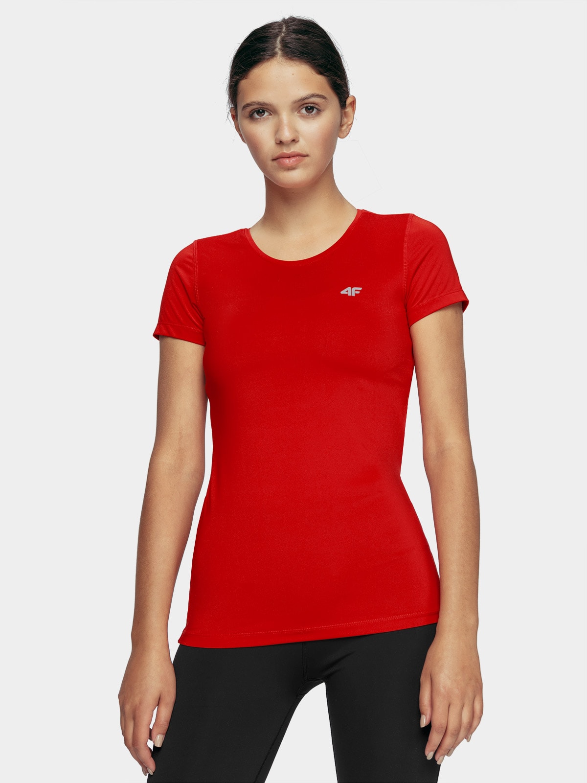 Tricou de antrenament regular cu uscare rapidă pentru femei - roșu
